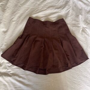 Pleated Brown Women's Skirt